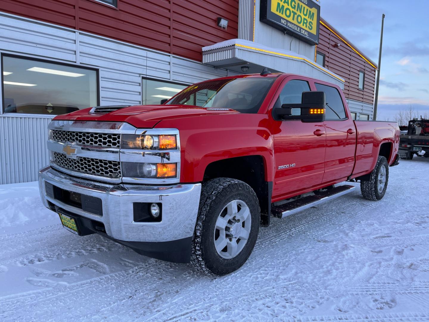 2019 Red /GRAY Chevrolet Silverado 2500HD LT 4WD (1GC1KSEY1KF) with an 6.6L V8 OHV 16V DIESEL engine, 6A transmission, located at 1960 Industrial Drive, Wasilla, 99654, (907) 274-2277, 61.573475, -149.400146 - Photo#0